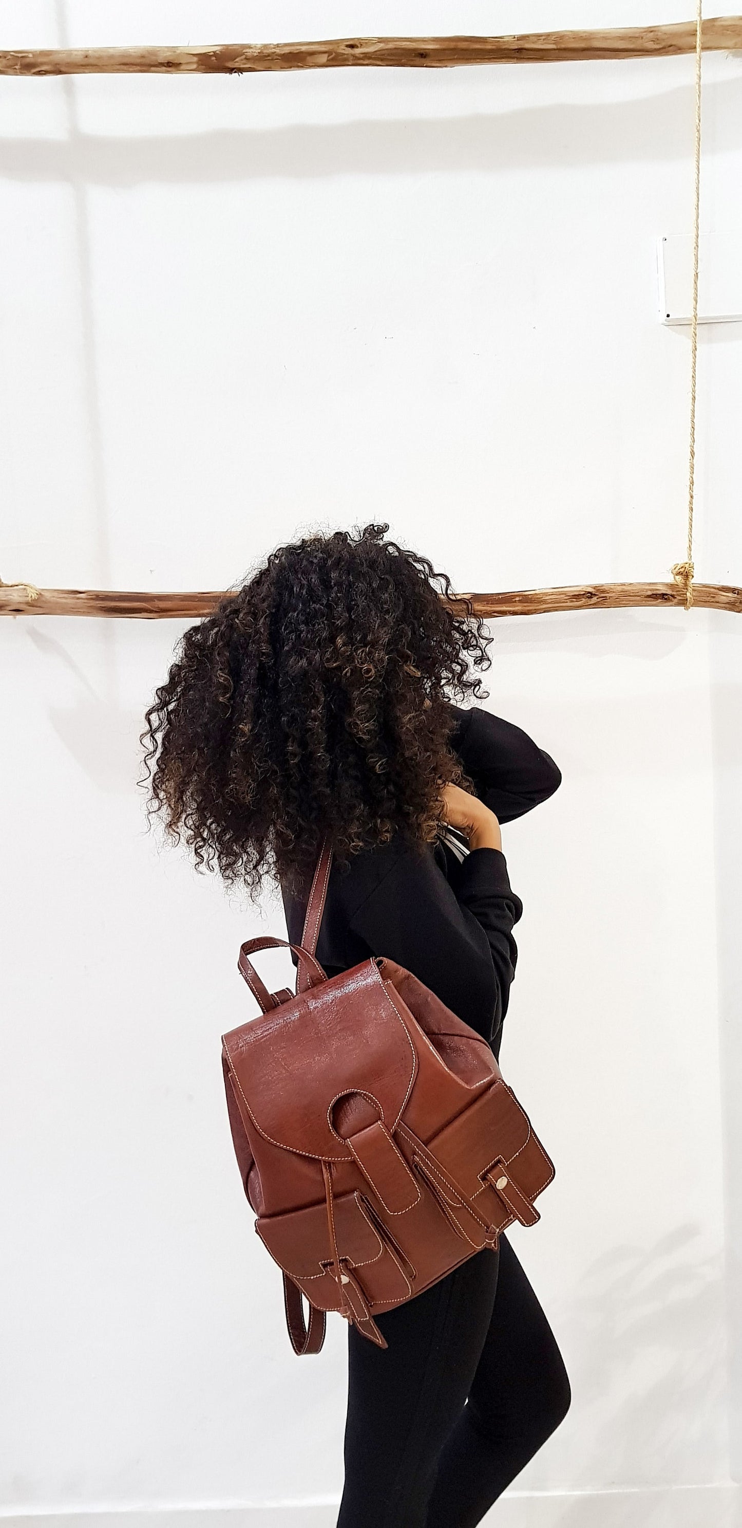 Moroccan Backpack, Real Leather Bag ,Berber Handmade Backpack, Shoulder Bag, Brown Backpack