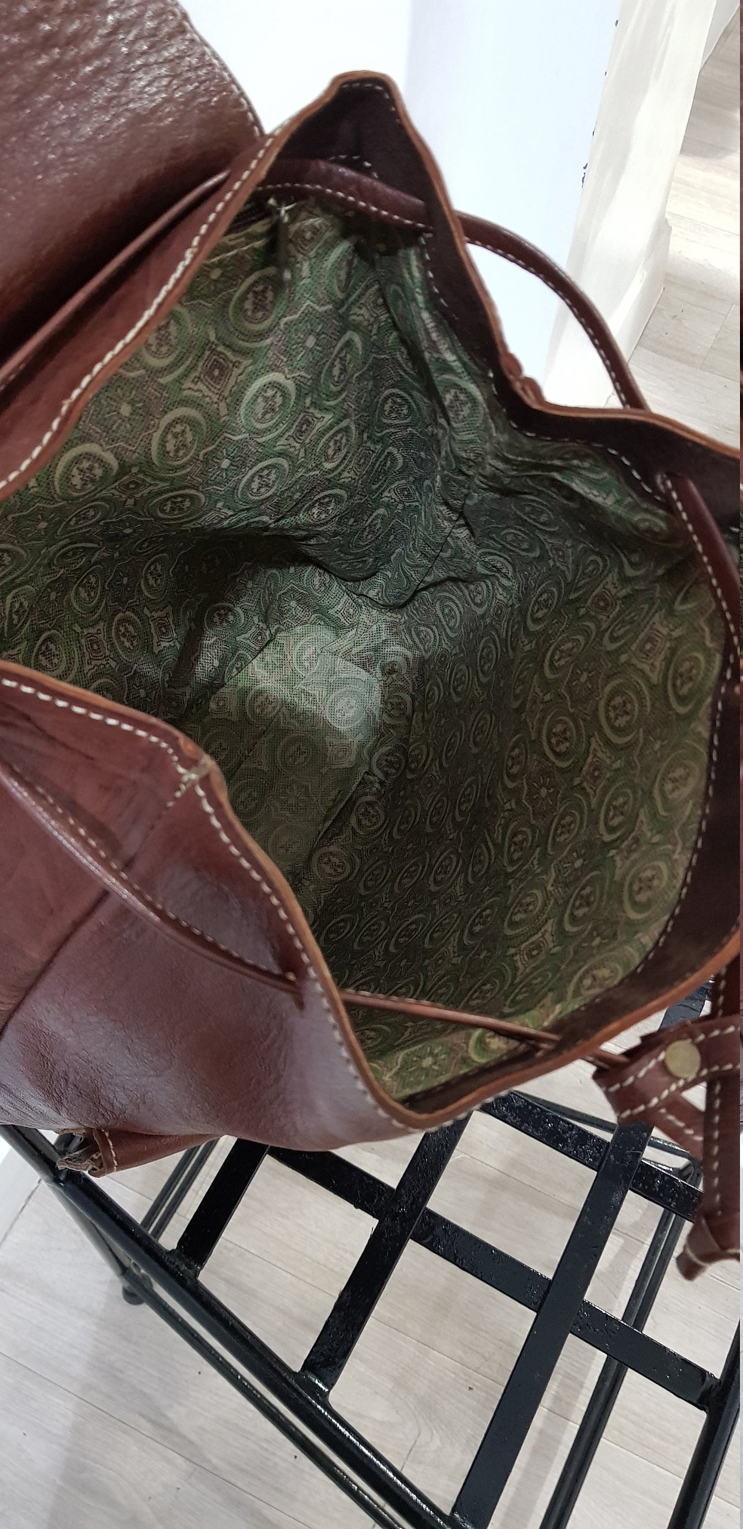 Moroccan Backpack, Real Leather Bag ,Berber Handmade Backpack, Shoulder Bag, Brown Backpack