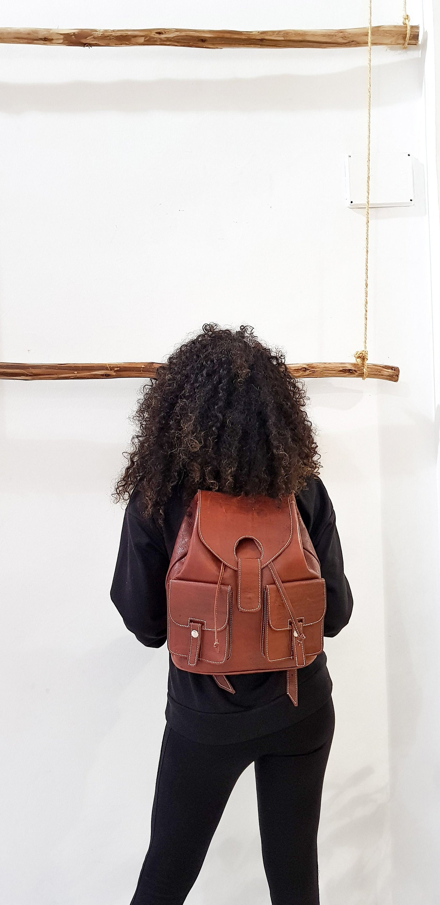 Moroccan Backpack, Real Leather Bag ,Berber Handmade Backpack, Shoulder Bag, Brown Backpack
