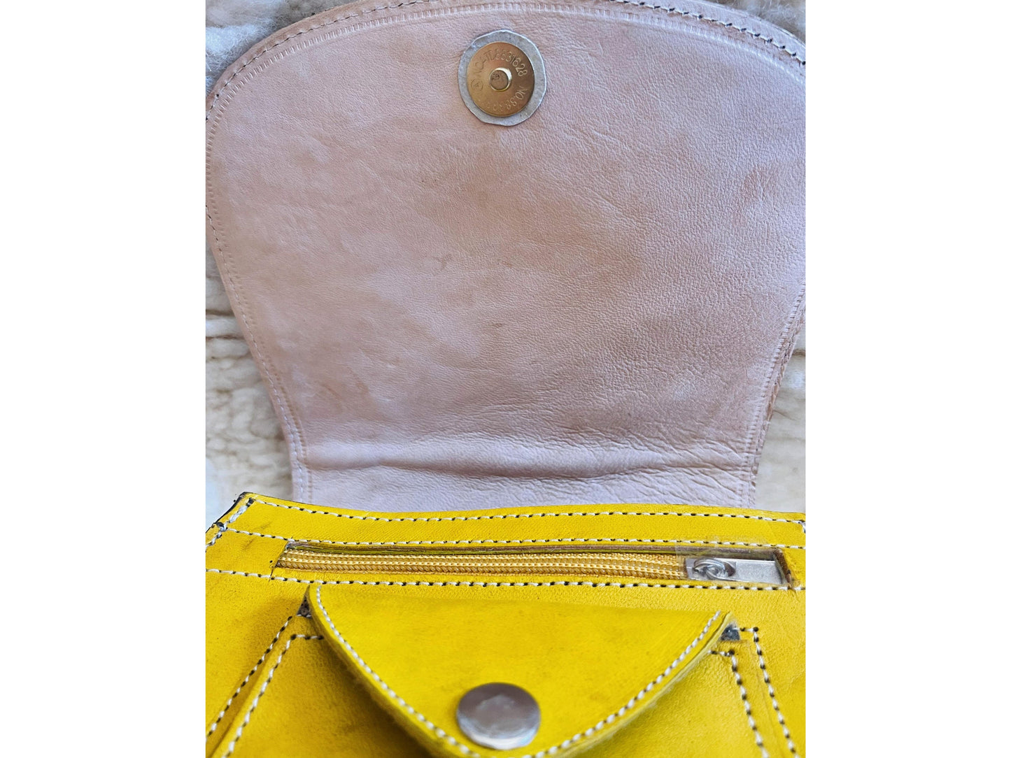 Moroccan Leather Bag, Genuine Leather Crossbody Bag, Moroccan Shoulder Bag, Women Leather Bag, Handmade Carved Leather Bag, Yellow Boho Bag