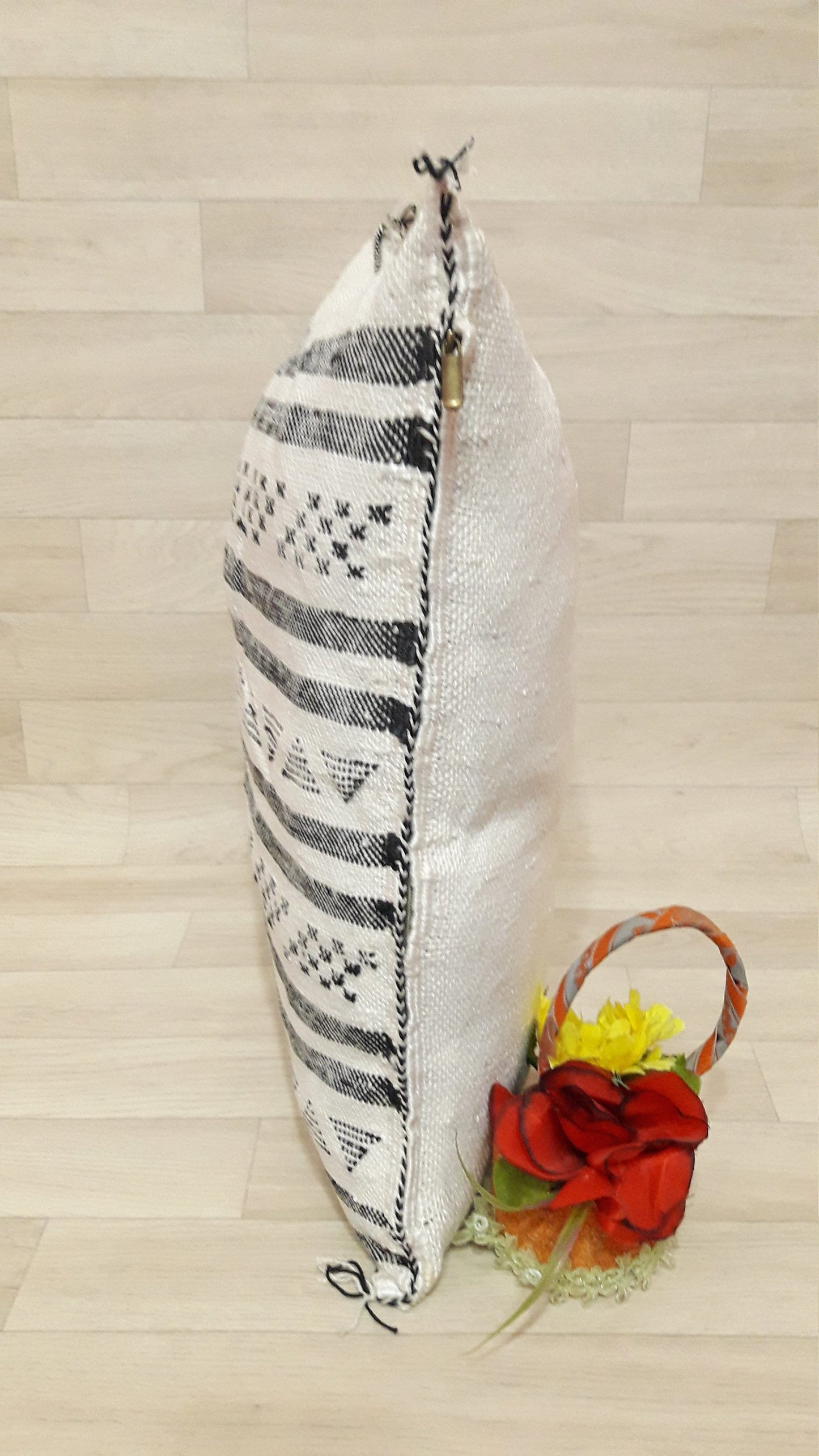 Cactus Silk Pillow Cover, Moroccan Boho Throw Pillow , Hand Woven Berber Pillow, Sabra Cactus Silk Cushion,Home Decor