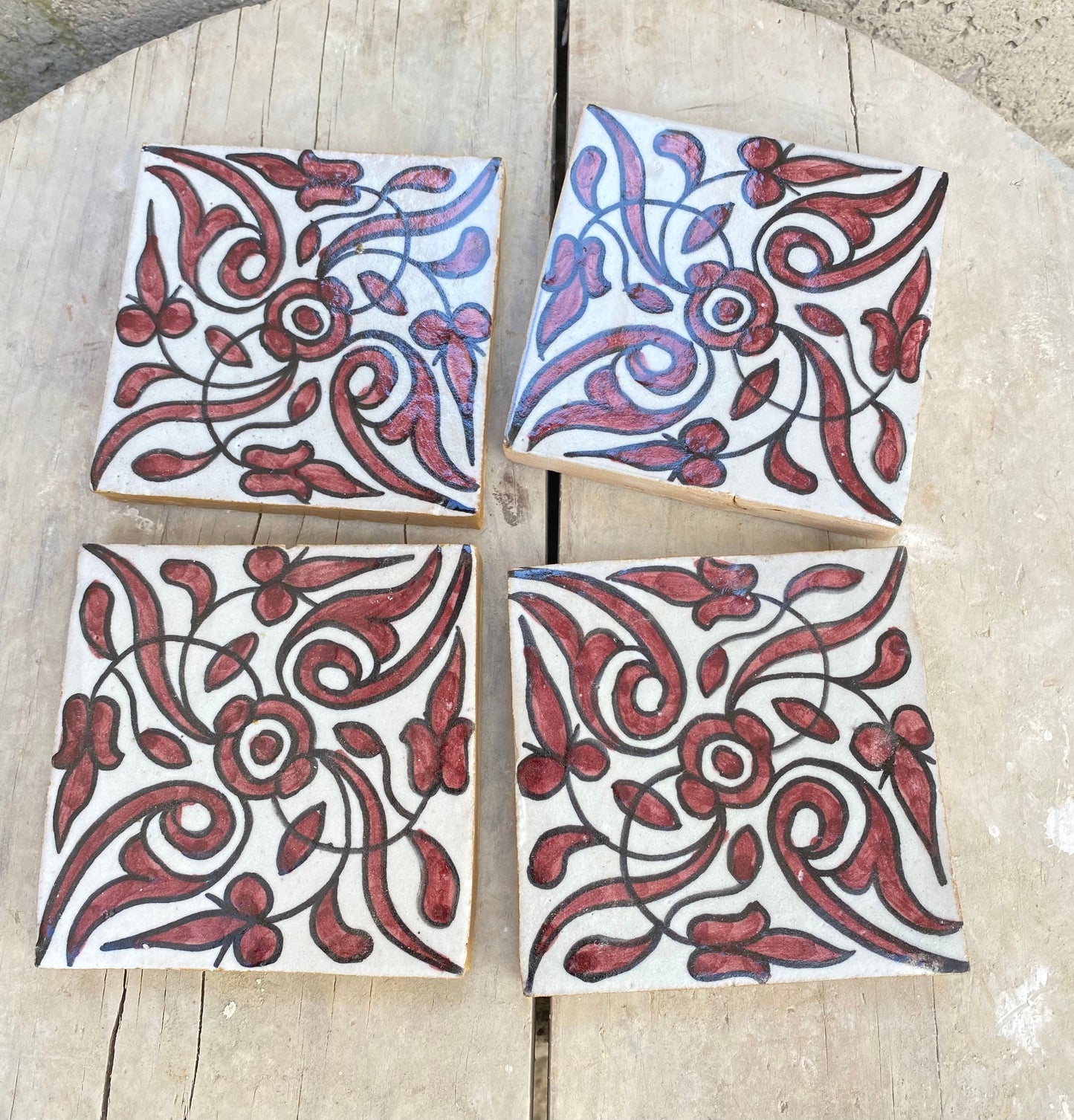 Moroccan Zellige, Handmade and Hand-Painted Moroccan Tiles, 10/10 Cm Decorative Tiles, Moroccan Tiles.