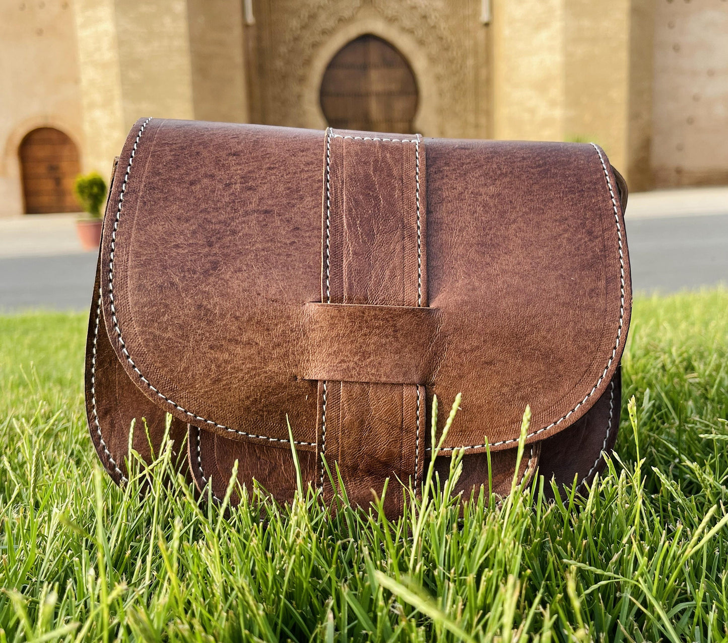 Moroccan Leather Bag, Genuine Leather Crossbody Bag, Moroccan Shoulder Bag, Women'S Leather Bag, Handmade Carved Leather Bag, Brown Boho Bag
