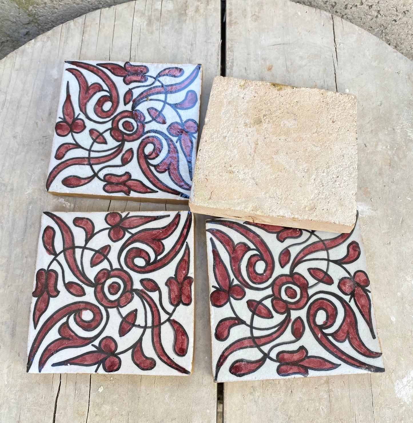 Moroccan Zellige, Handmade and Hand-Painted Moroccan Tiles, 10/10 Cm Decorative Tiles, Moroccan Tiles.