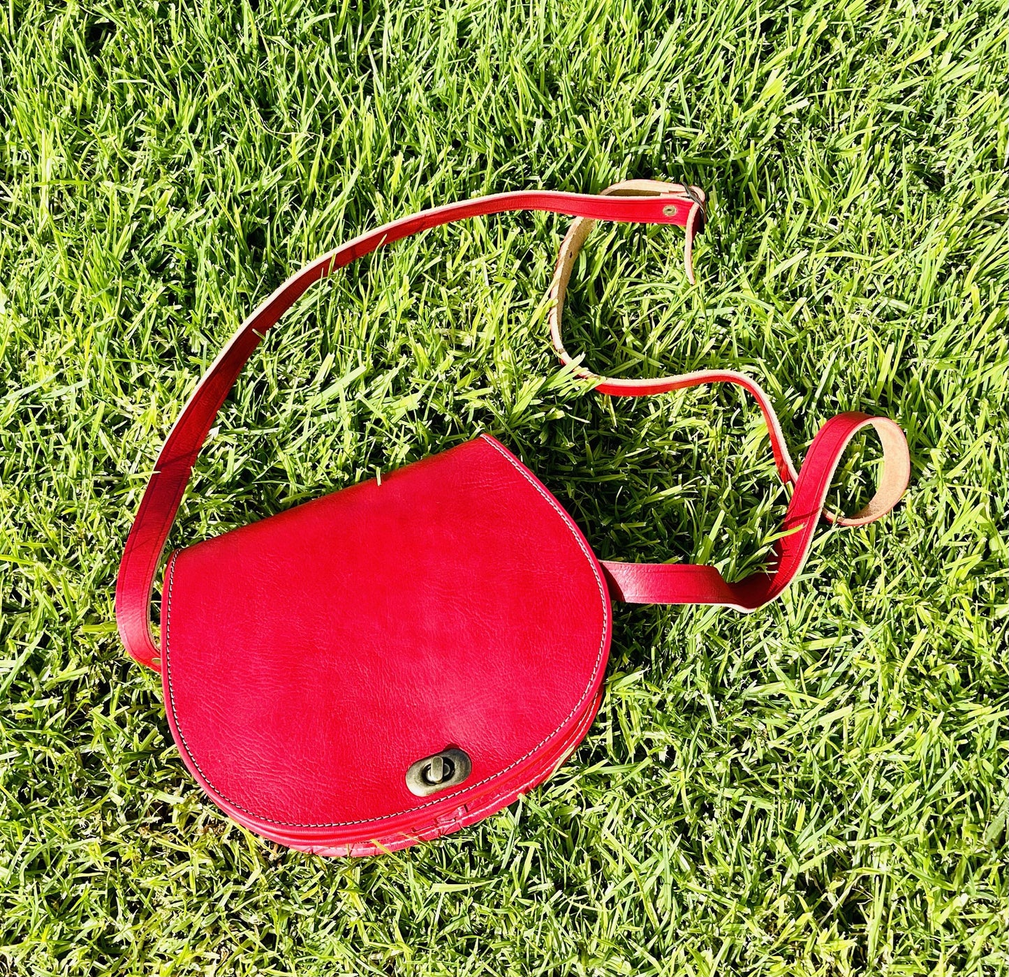 Moroccan Leather Bag, Genuine Leather Crossbody Bag, Moroccan Shoulder Bag, Women'S Leather Bag, Handmade Carved Leather Bag, Red Boho Bag