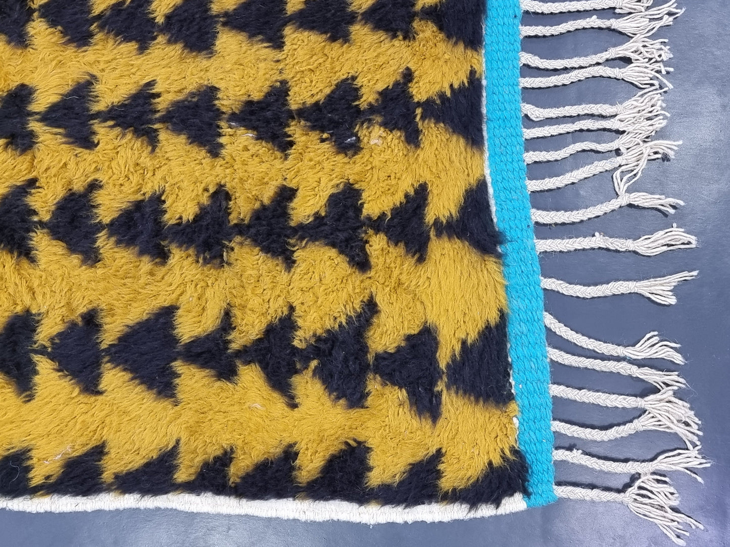 ABSTRACT UNIQUE RUG, Moroccan Handmade Rug, Mustard Black & White Rug, Sheep Wool Rug, Geometric Funky Berber Rug, Custom Made Colorful Rug