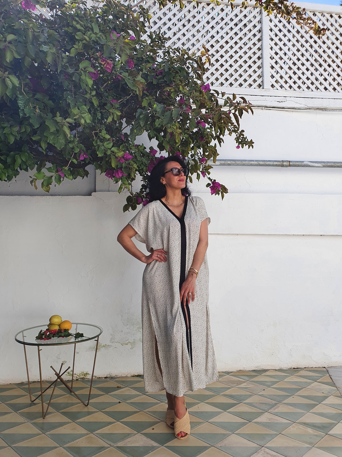 Moroccan Kaftan, Handmade Kaftan, Polka Dot Dress, Oversized Dress, Summer Dress, Maternity Dress, Caftan, Loose Dress