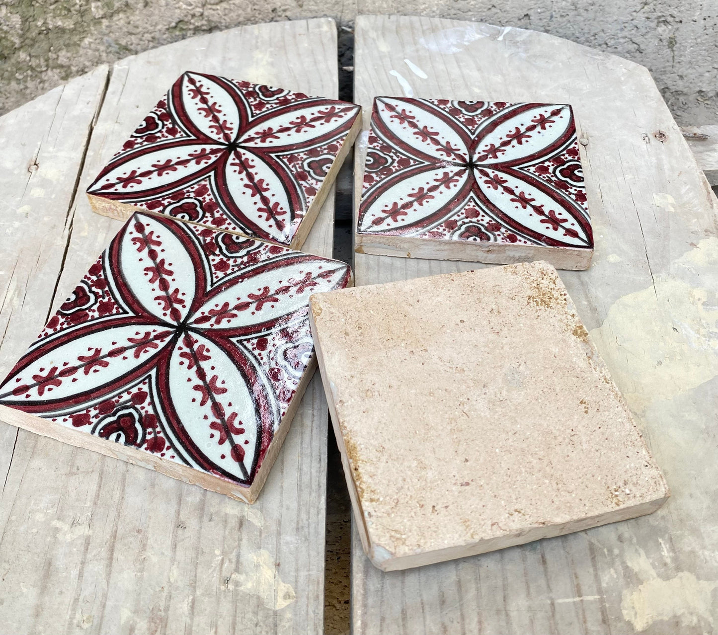 Moroccan Zellige, Handmade and Hand-Painted Moroccan Tiles, 10/10 Cm Decorative Tiles, Moroccan Tiles.