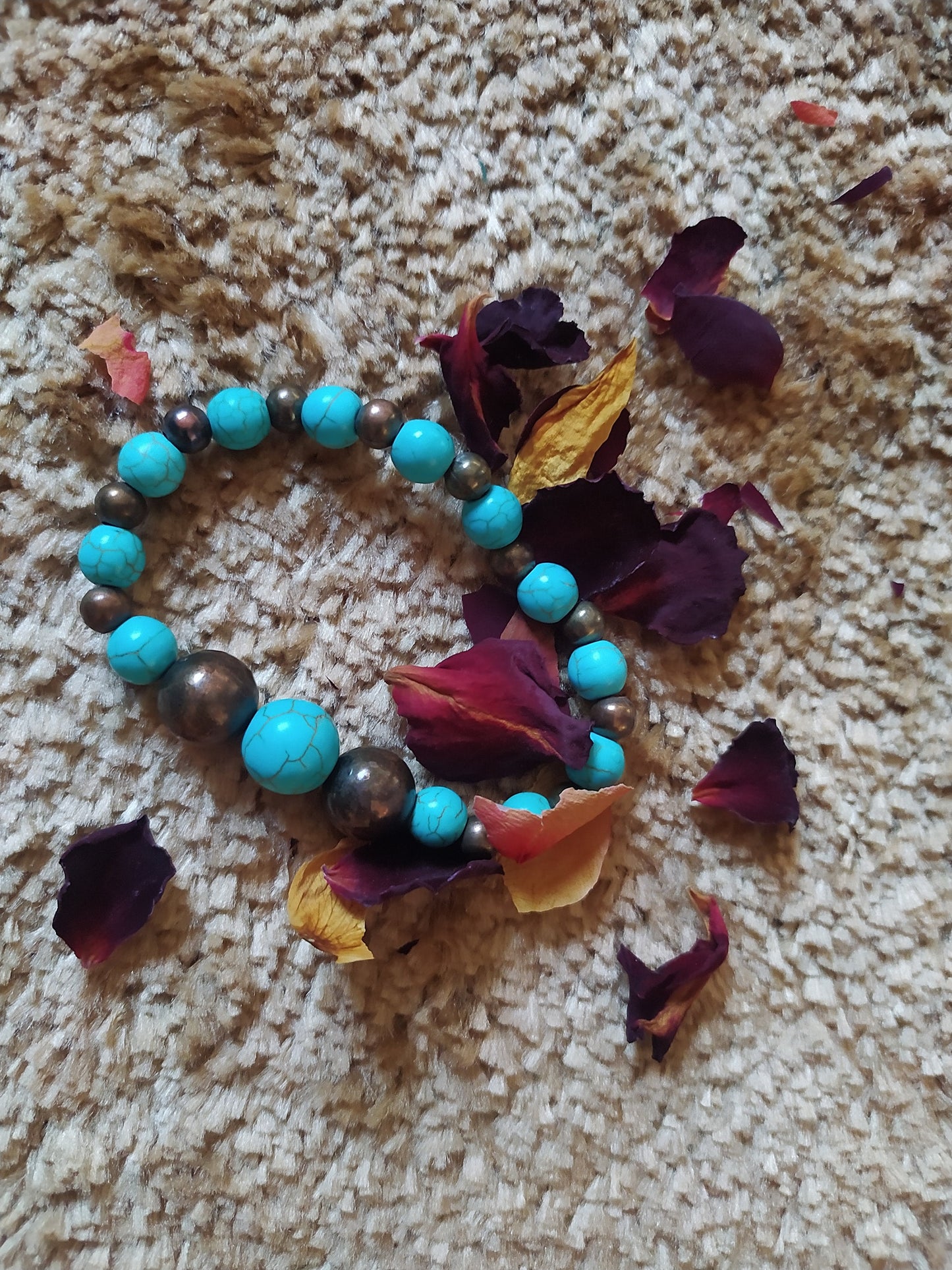 Turquoise Beads and Cooper against Rheumatism, Lovely Bracelet Handmade, Gift Idea, Valentine'S Day for Her.