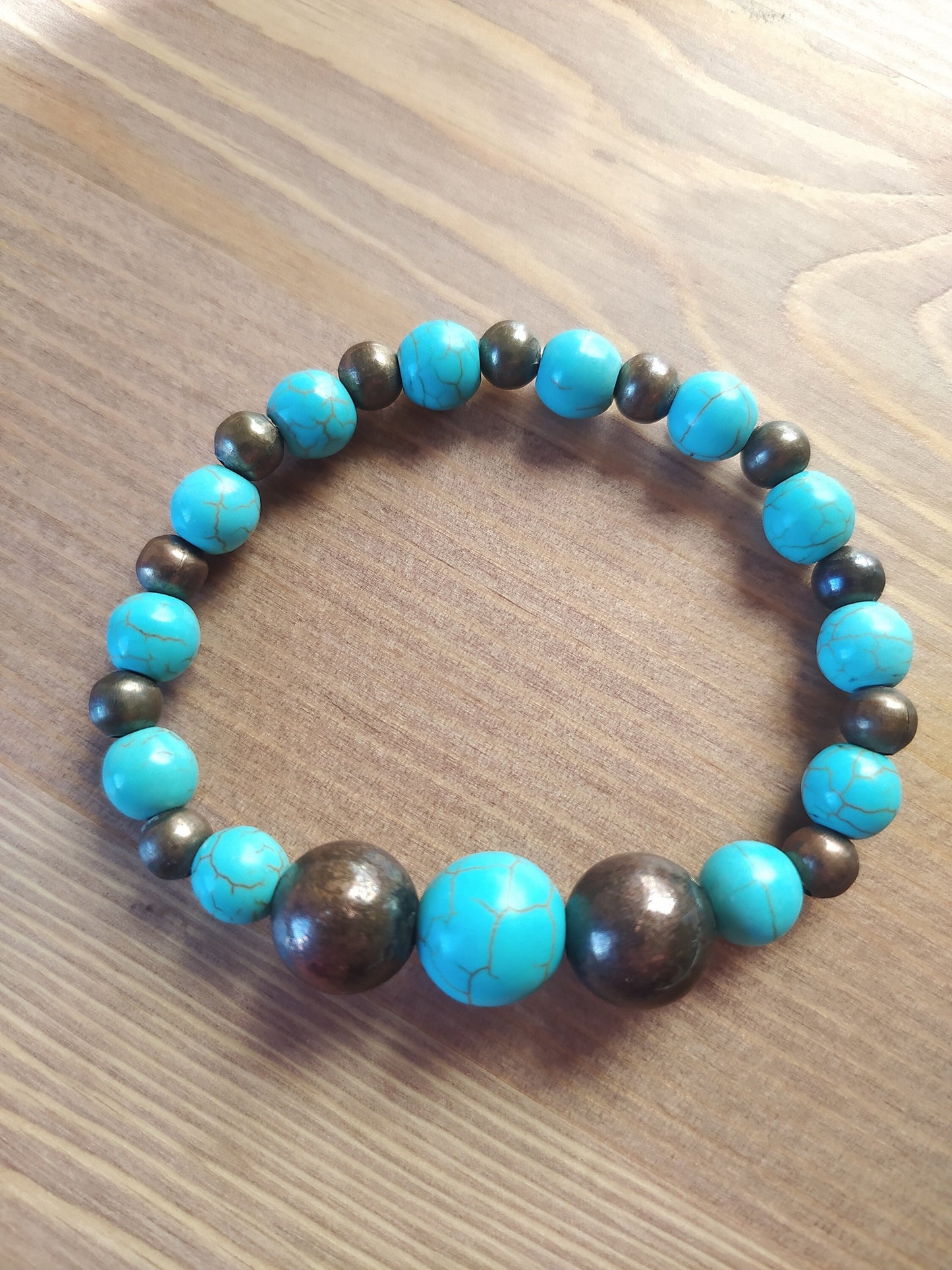 Turquoise Beads and Cooper against Rheumatism, Lovely Bracelet Handmade, Gift Idea, Valentine'S Day for Her.