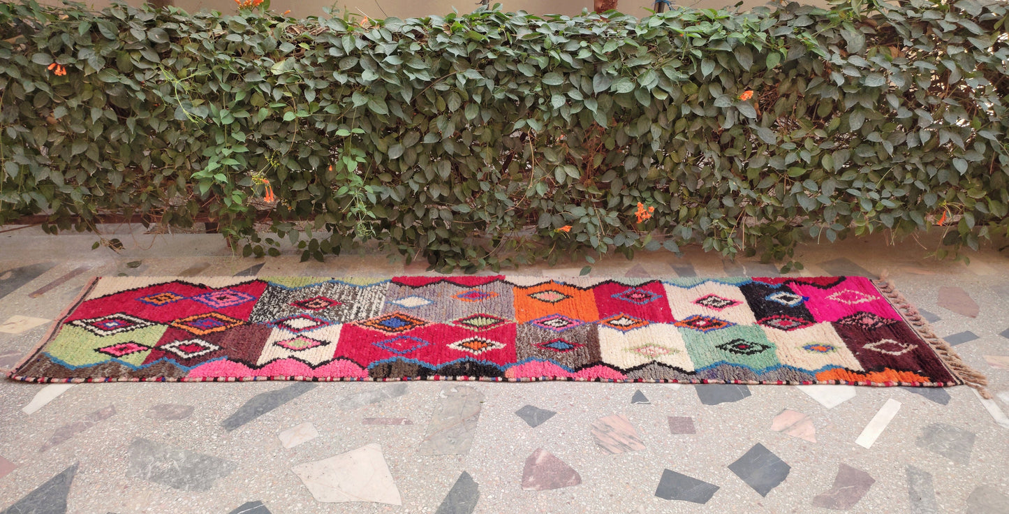 Berber Moroccan Rug Runners 2X10, Wool Carpet Runners, Wool Rug Runners for Hallways, Area Rug Runner, Carpet Morocco, Kitchen Rug Runners