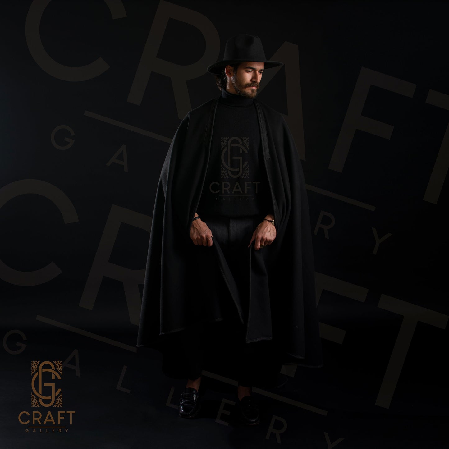 Moroccan Handmade Cape _ Luxury Warm Winter Cape _ Hooded Long Overcoat_ Poncho Coat (Silham) Burnous_Warm Black Cape