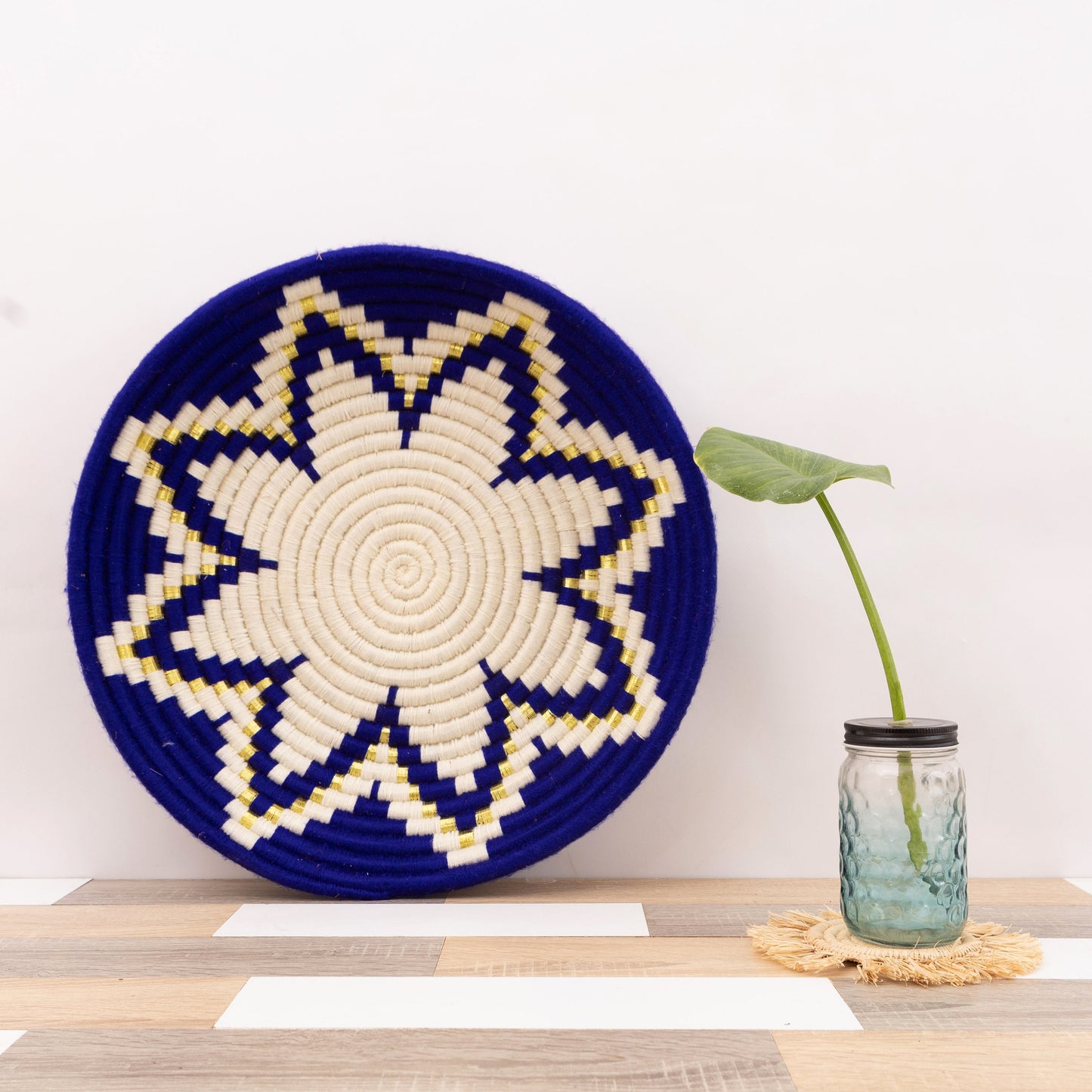 Decorative TRAY , Moroccan Snack Bowl, Storage Organizer , Bread Bowl ,Wall Decor, Wicker Storage