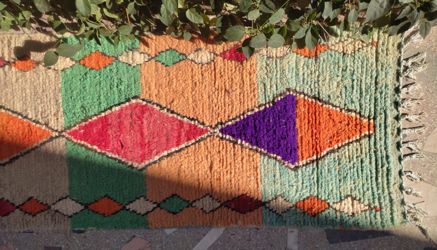 Moroccan Hallway Rug, Geometric Runner Rug Colorful Wool Runner, Handmade Rugs Runner, Vintage Moroccan Runner, Rugs and Carpet, Teppich