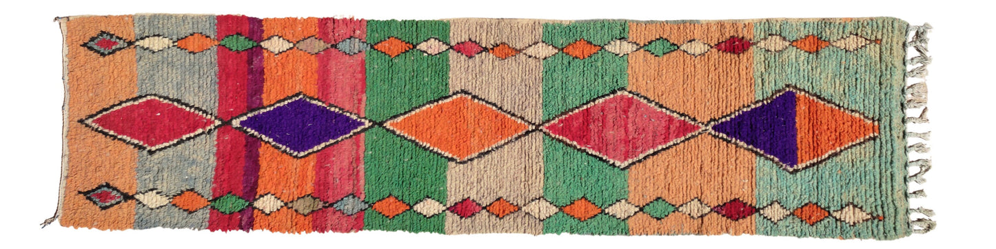 Moroccan Hallway Rug, Geometric Runner Rug Colorful Wool Runner, Handmade Rugs Runner, Vintage Moroccan Runner, Rugs and Carpet, Teppich