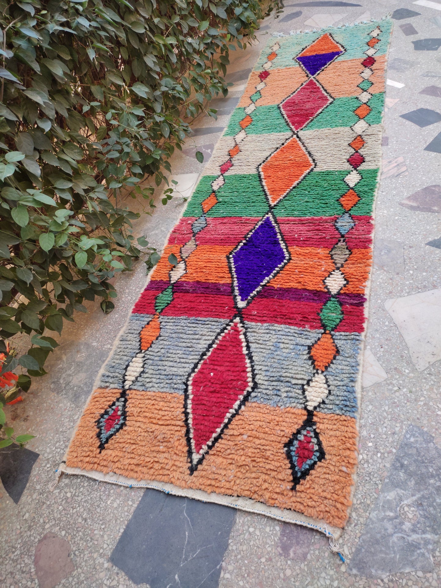 Moroccan Hallway Rug, Geometric Runner Rug Colorful Wool Runner, Handmade Rugs Runner, Vintage Moroccan Runner, Rugs and Carpet, Teppich