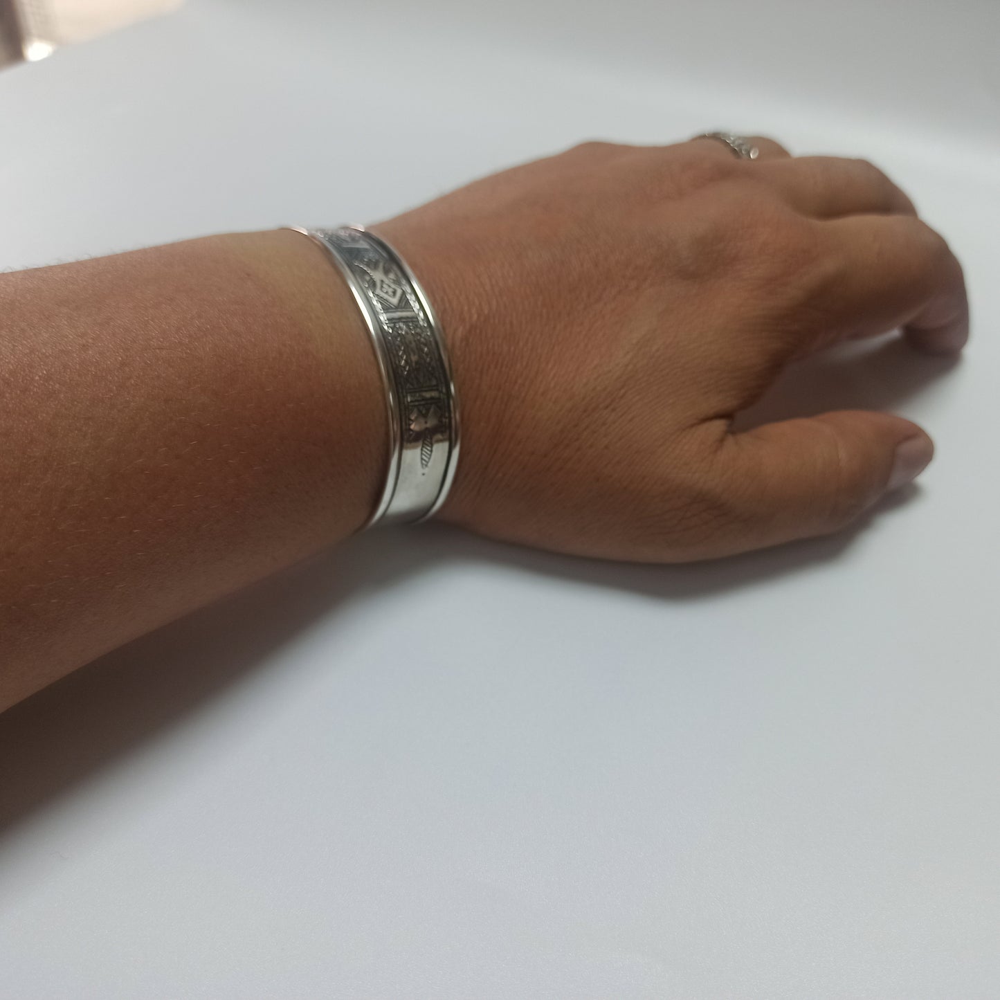 Tuareg Jewelery , Tuareg Moroccan Bracelet with Ethnic Tuareg Engraving in 925 Silver, , Unique Jewelry, Mens Gift
