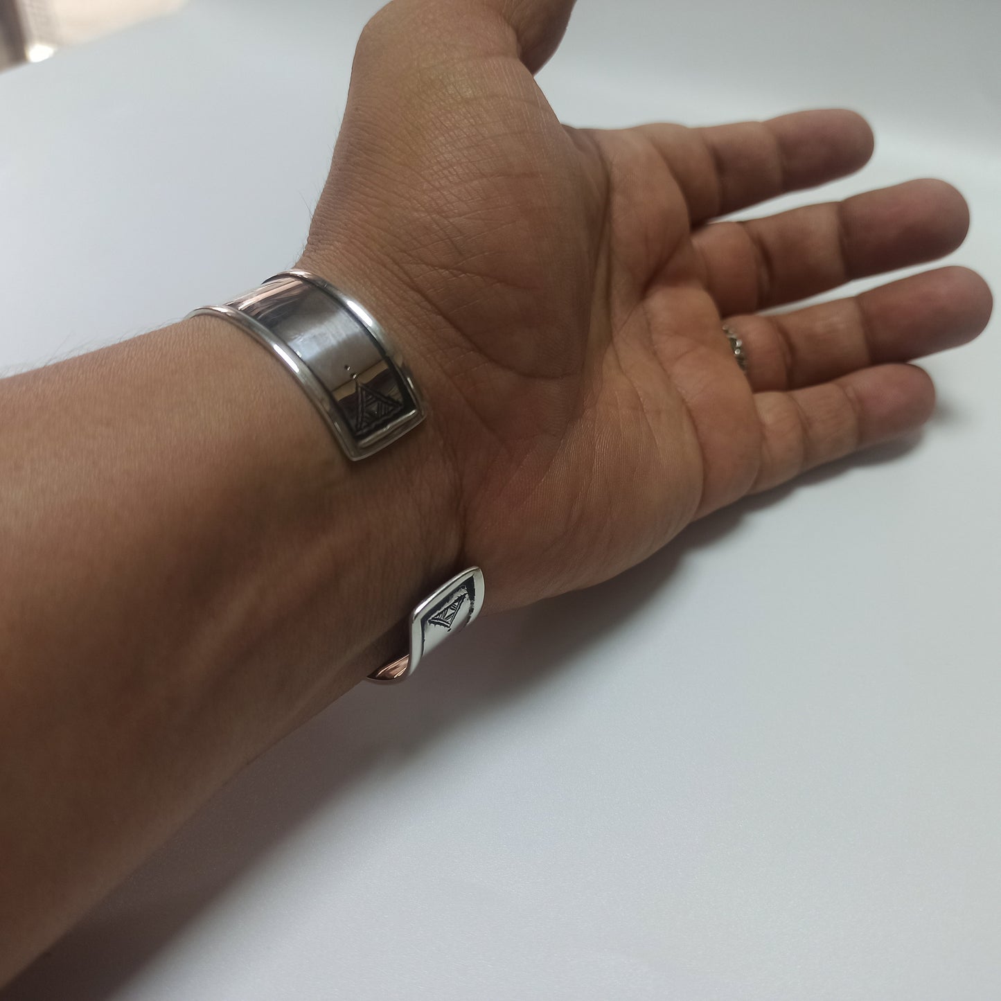 Tuareg Jewelery , Tuareg Moroccan Bracelet with Ethnic Tuareg Engraving in 925 Silver, , Unique Jewelry, Mens Gift