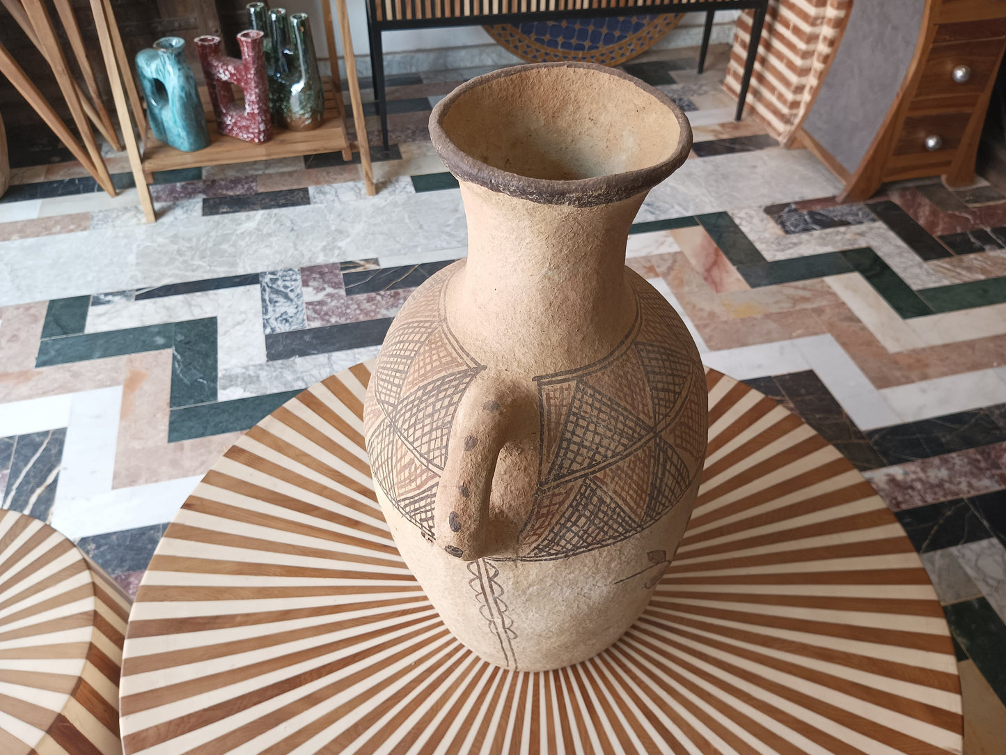 Vintage African Handmade Argil Decor Vase