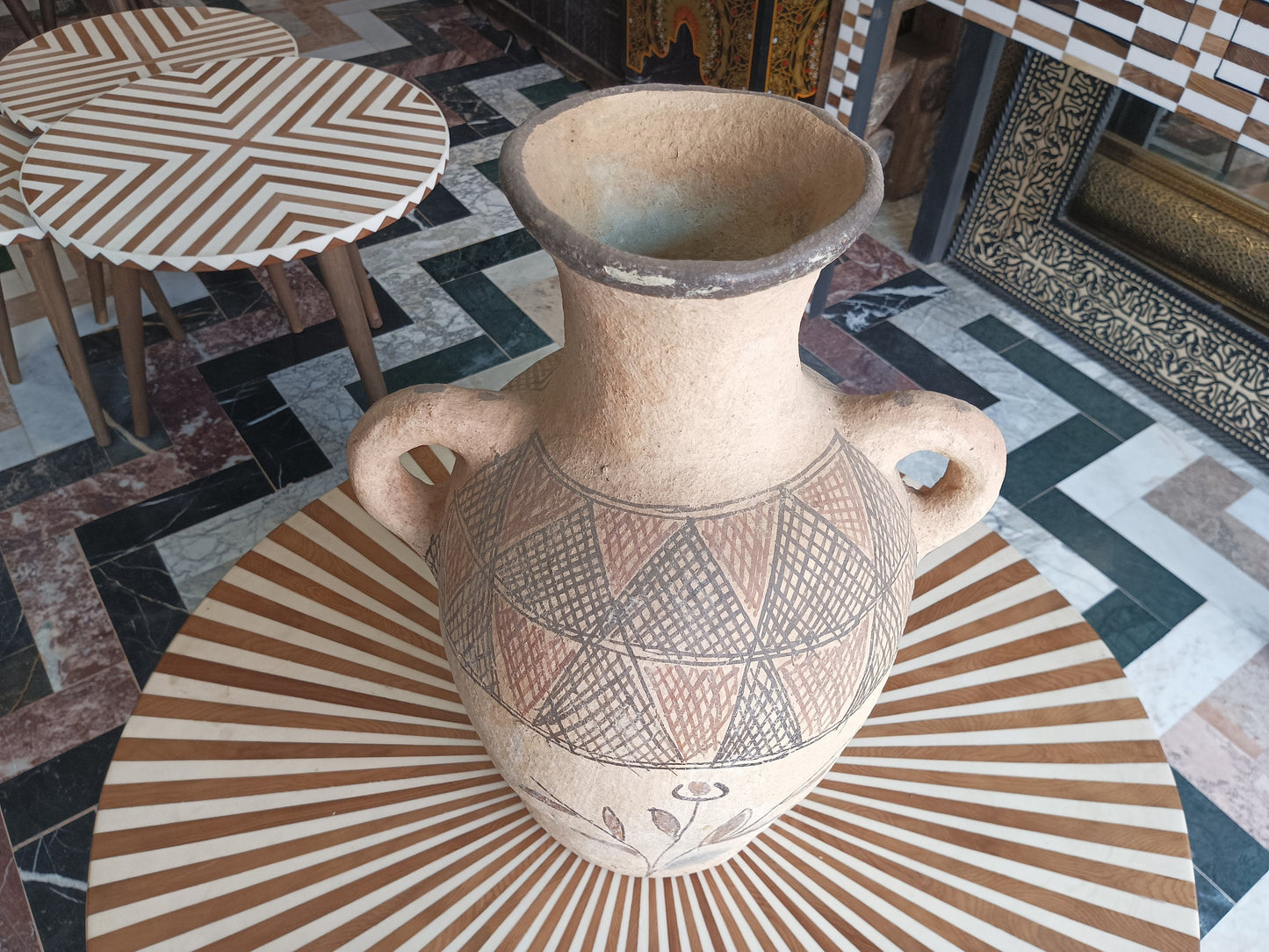 Vintage African Handmade Argil Decor Vase