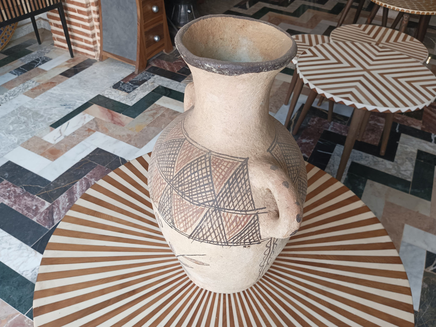Vintage African Handmade Argil Decor Vase