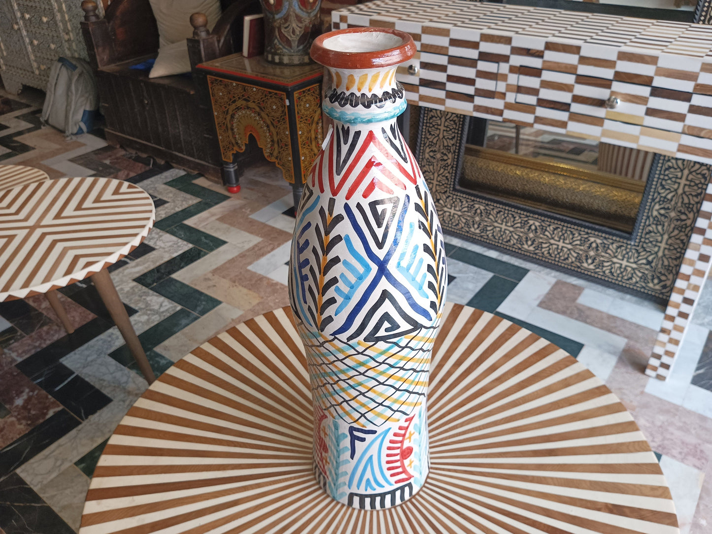 Artistic Colorful Moroccan Jar