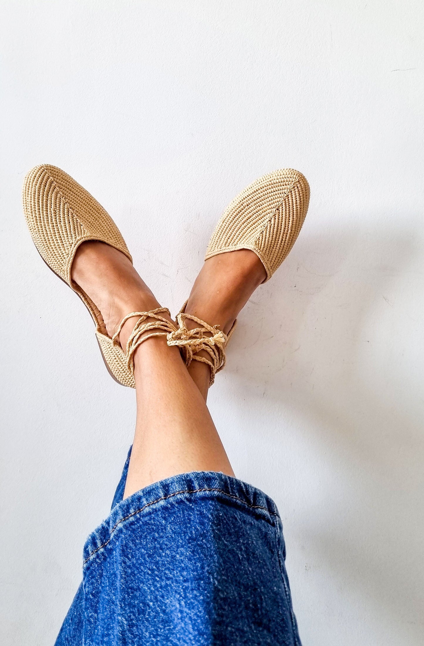 Raffia Shoes Handmade Sandals Summer Mules Moroccan Shoes Raphia Flats Babouch