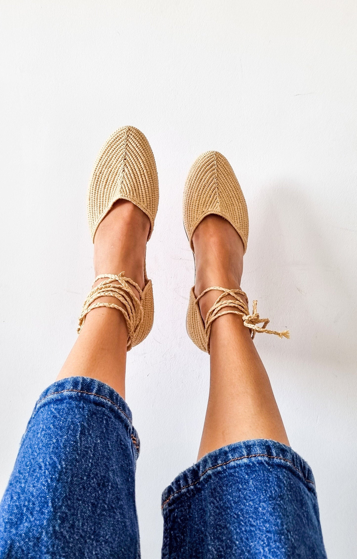 Raffia Shoes Handmade Sandals Summer Mules Moroccan Shoes Raphia Flats Babouch