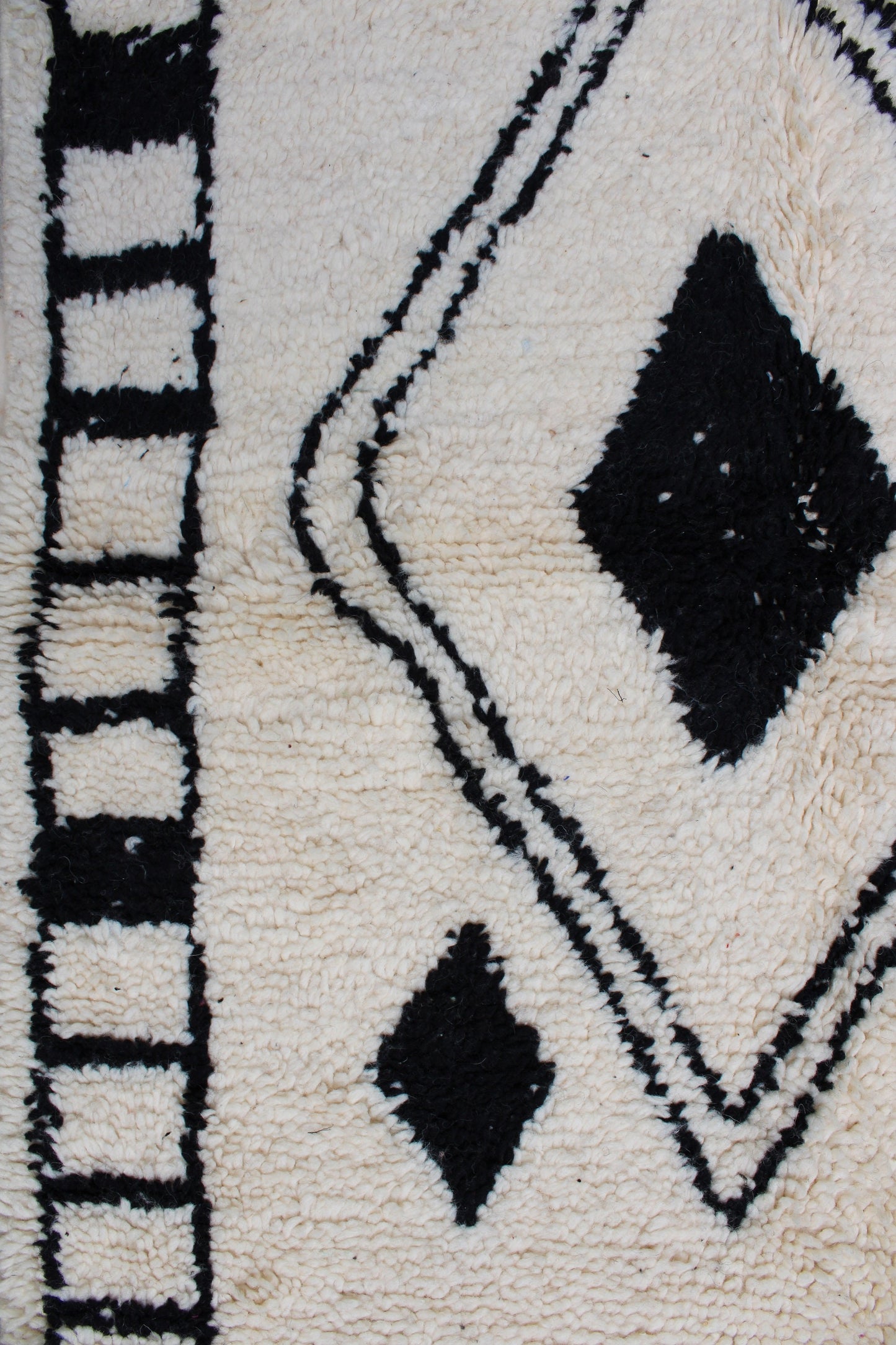 Morroccan Rug 3X5, Berber Teppich, Moroccan Rug Small, Black & White Moroccan Rug Beni Ourain, Hand-Knotted Wool Rug, Marokkanischer Teppich