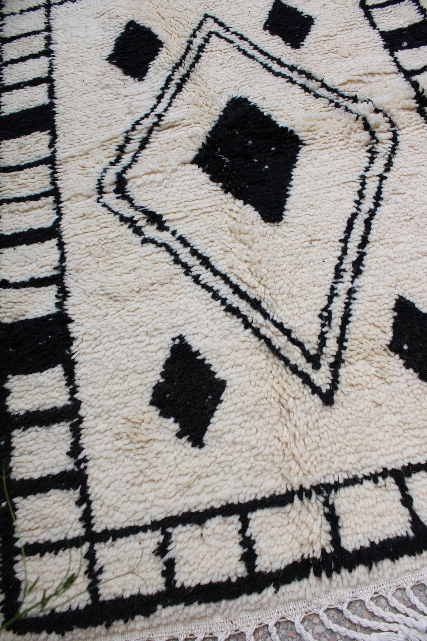 Morroccan Rug 3X5, Berber Teppich, Moroccan Rug Small, Black & White Moroccan Rug Beni Ourain, Hand-Knotted Wool Rug, Marokkanischer Teppich