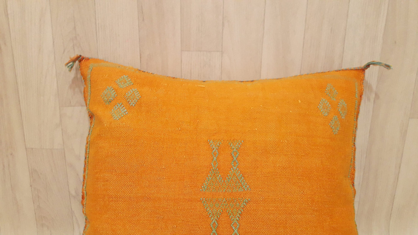 50% off Cactus Silk Pillow Cover, Moroccan Boho Throw Pillow ,Hand Woven Berber Pillow, Sabra Cactus Silk Cushion Cover,Pillow,Cushion