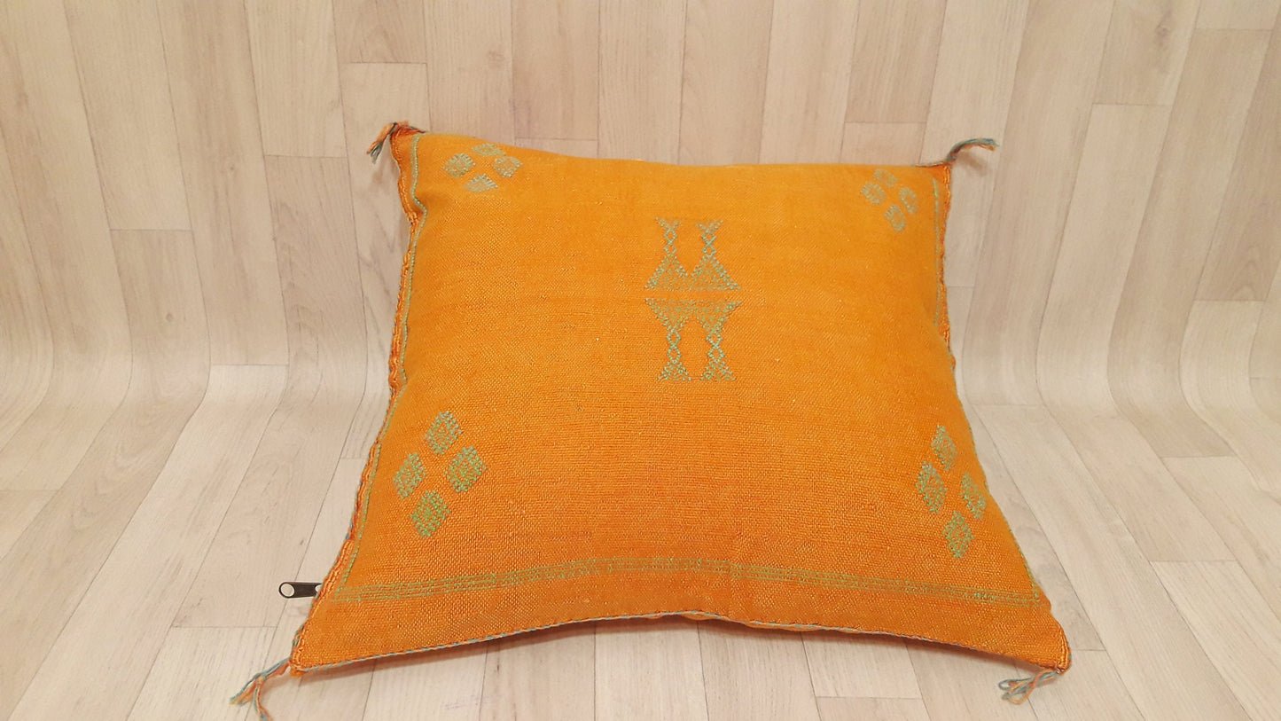 50% off Cactus Silk Pillow Cover, Moroccan Boho Throw Pillow ,Hand Woven Berber Pillow, Sabra Cactus Silk Cushion Cover,Pillow,Cushion