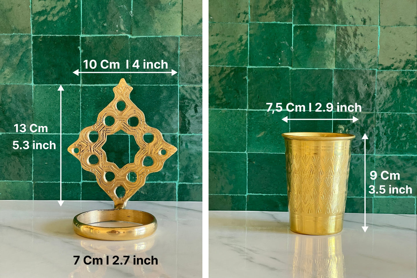 Wall Mounted Toothbrush Holder, Toothpaste Holder, Brass Tumbler, Cup Holder, Bathroom Accessories, Brush Holder