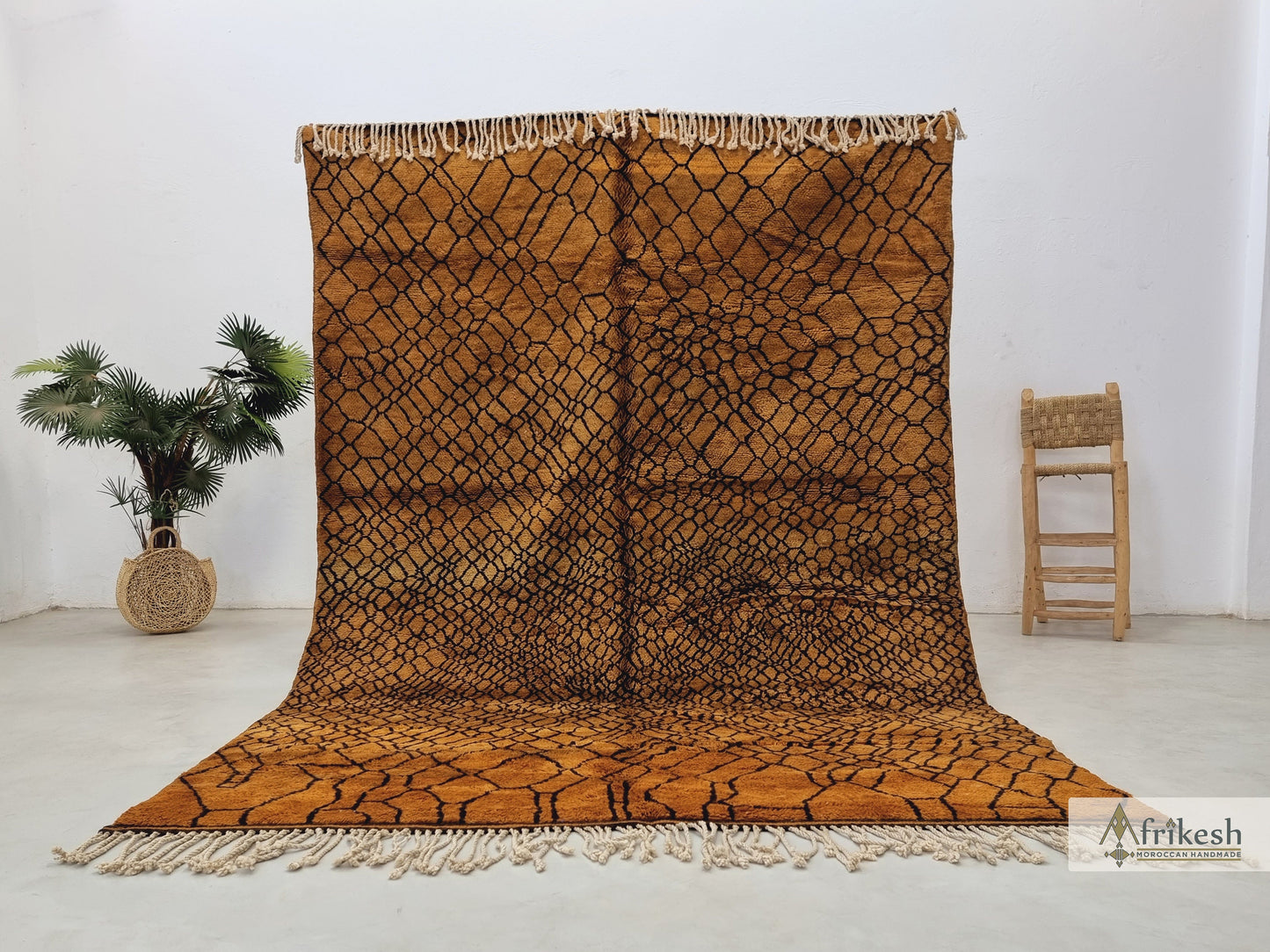 STUNNING MRIRT RUG, Handmade Wool Rug, Luxury Moroccan Rug, Hand-Woven Brown Rug, Soft High Quality Area Rug, Custom Made Berber Carpet.