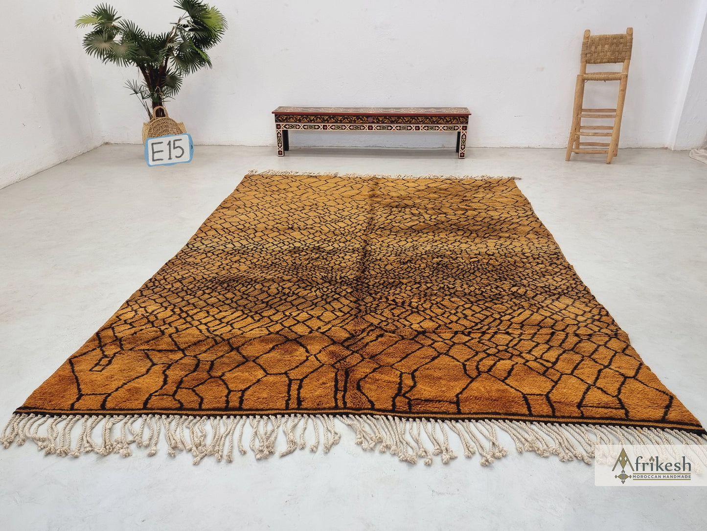 STUNNING MRIRT RUG, Handmade Wool Rug, Luxury Moroccan Rug, Hand-Woven Brown Rug, Soft High Quality Area Rug, Custom Made Berber Carpet.