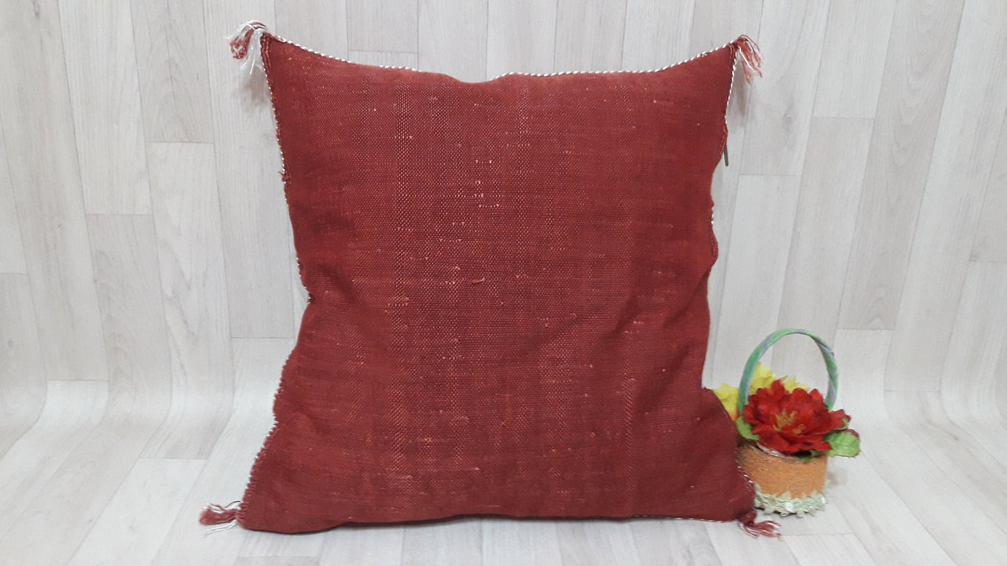Cactus Silk Lumbar Pillow Cover - Sabra Cushion - Handmade Morocco Pillow -Boho Pillow-Moroccan Pillow-Pillows-Sabra Pillow-Home Decor