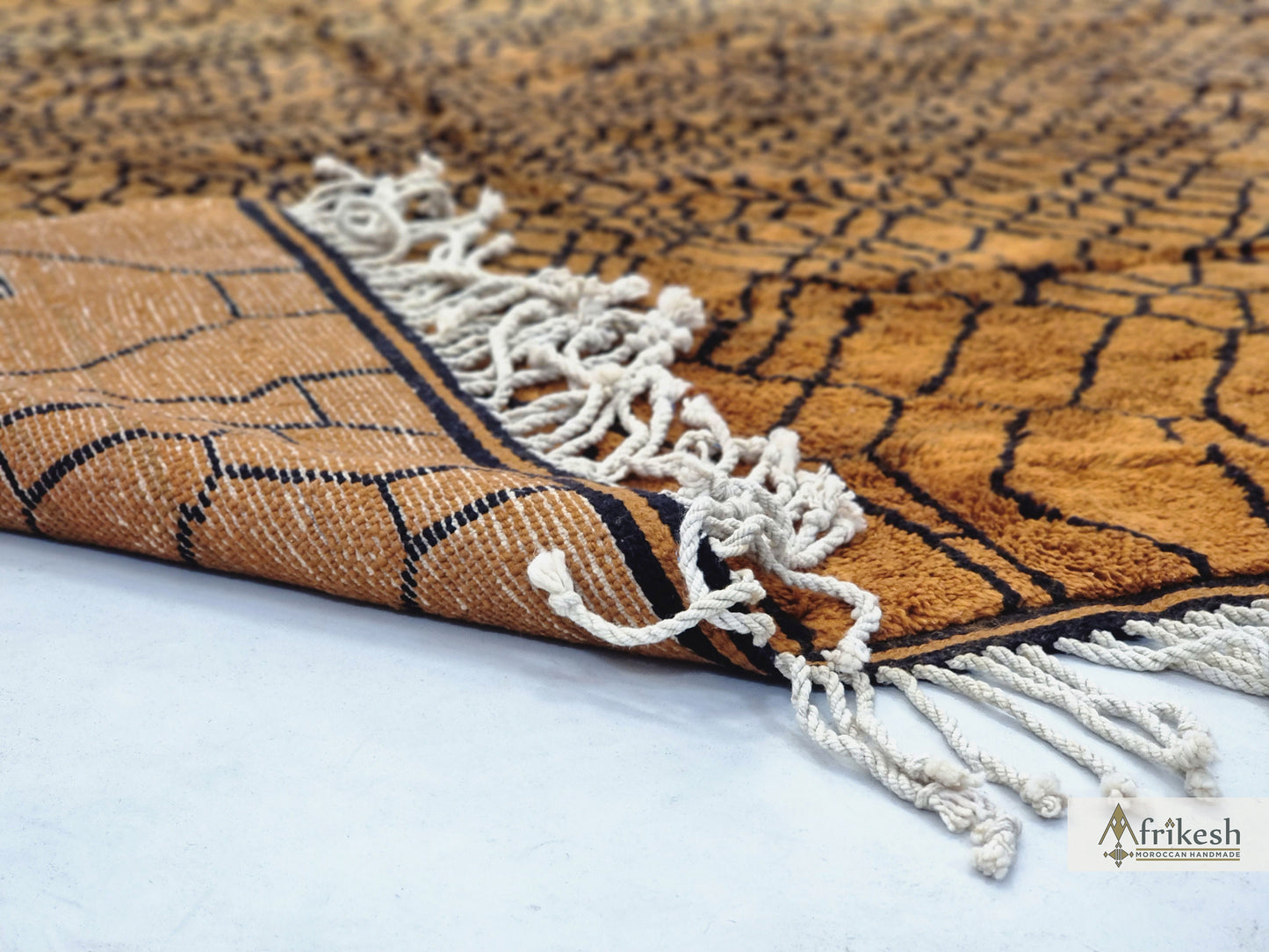 STUNNING MRIRT RUG, Handmade Wool Rug, Luxury Moroccan Rug, Hand-Woven Brown Rug, Soft High Quality Area Rug, Custom Made Berber Carpet.