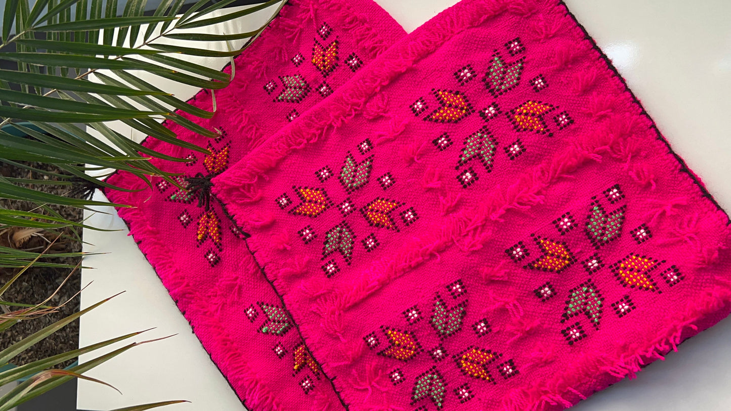 Decorative Cushion. Berber Cushion. Set of 2 Moroccan Handira Pillows, Cushion Cover, Decorative Pillowcase
