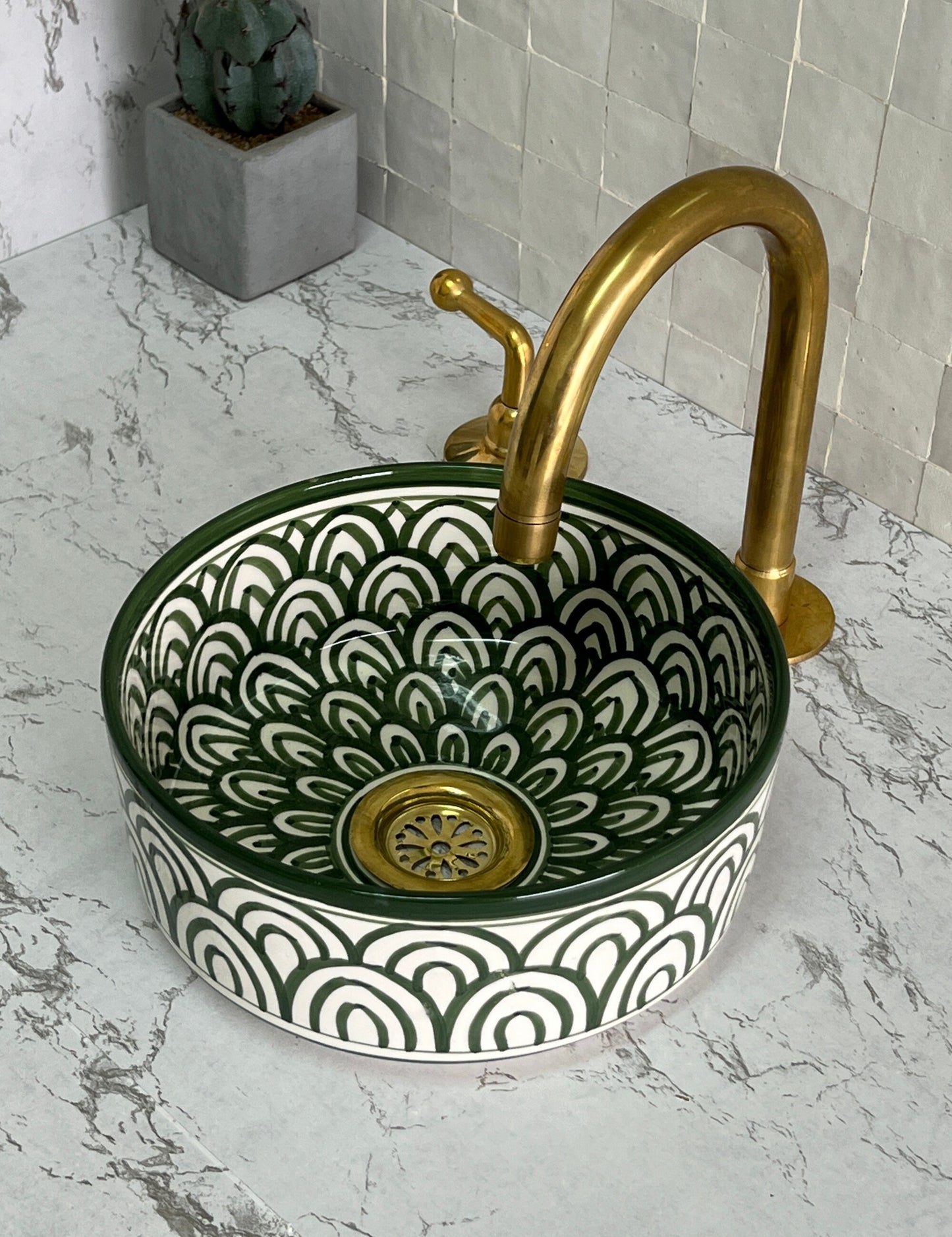 Antique Wash Basin, Vessel Sink, Bathroom Basin, Sink Bowl, Moroccan Handmade Ceramic Basin, Free Gift INCLUDED