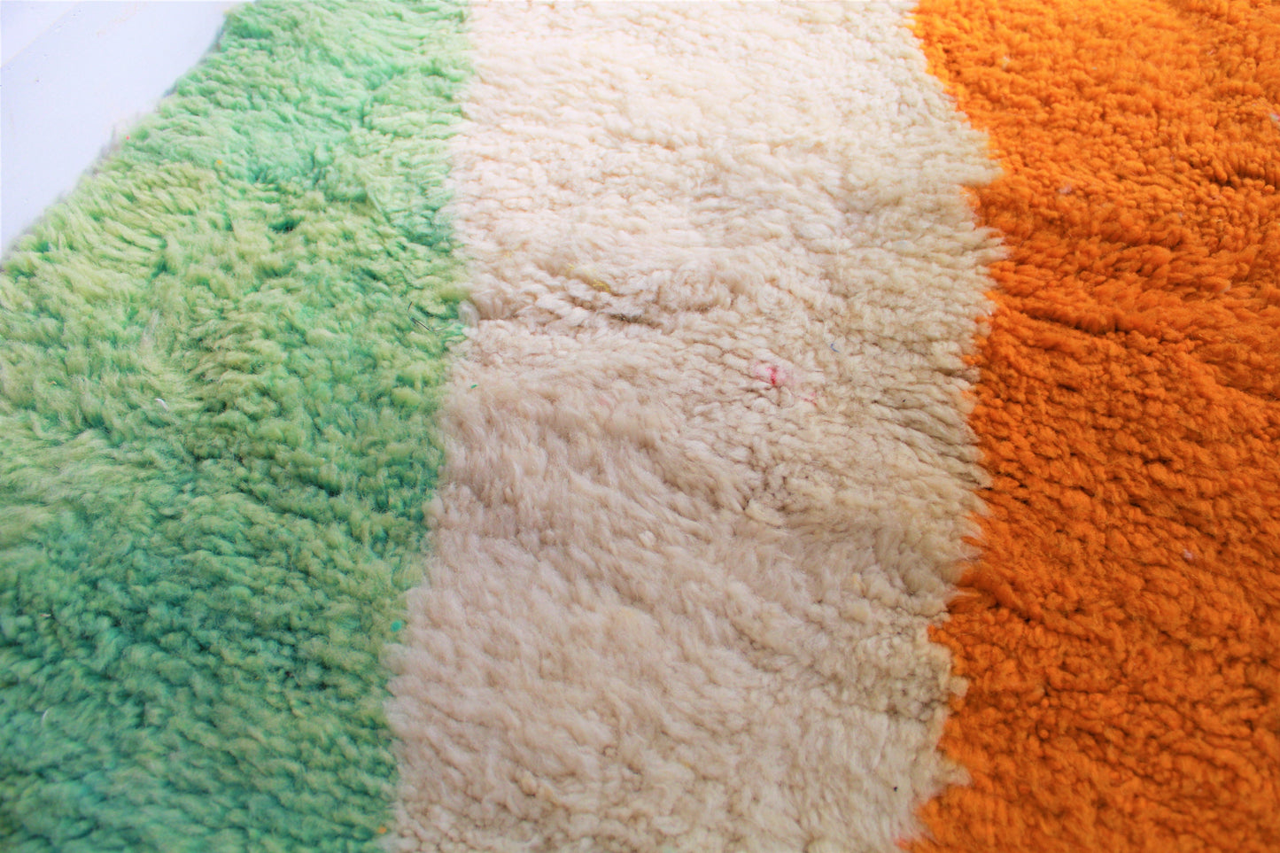 Handmade Moroccan Berber Area Rug, Beni Ourain Wool Rug, Moroccan Carpet, Colorful Tribal Rug, Green Orange Rug, Rugs Soft, Rugs and Carpet