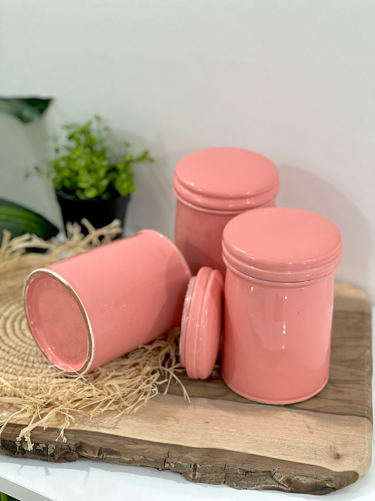 Handmade Tea Coffee Sugar Canister Set of 3, Pottery Canister Set of 3, Kitchen Storage Tins, Tea Caddy, Kitchen Storage Jars, Kitchen Goods
