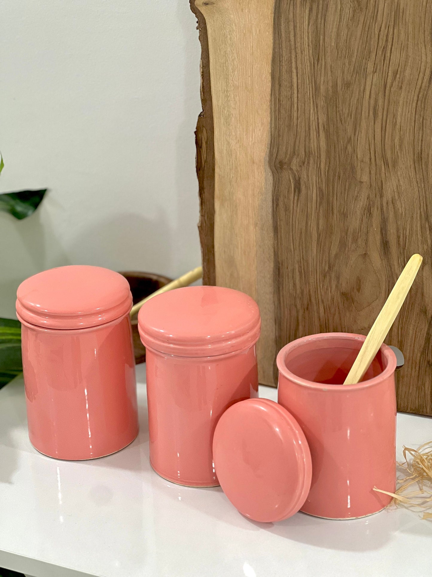 Handmade Tea Coffee Sugar Canister Set of 3, Pottery Canister Set of 3, Kitchen Storage Tins, Tea Caddy, Kitchen Storage Jars, Kitchen Goods