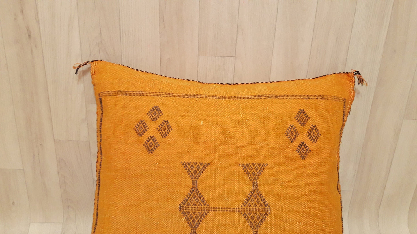 Cactus Silk Pillow Cover, Moroccan Boho Throw Pillow ,Hand Woven Berber Pillow, Sabra Cactus Silk Cushion Cover,Pillow,Cushion.Home Decor