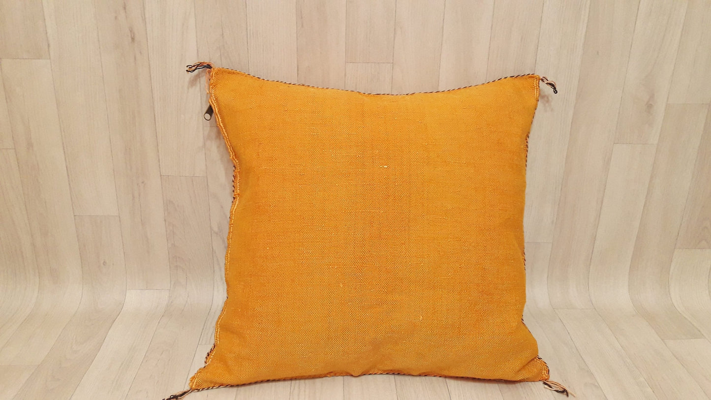 Cactus Silk Pillow Cover, Moroccan Boho Throw Pillow ,Hand Woven Berber Pillow, Sabra Cactus Silk Cushion Cover,Pillow,Cushion.Home Decor