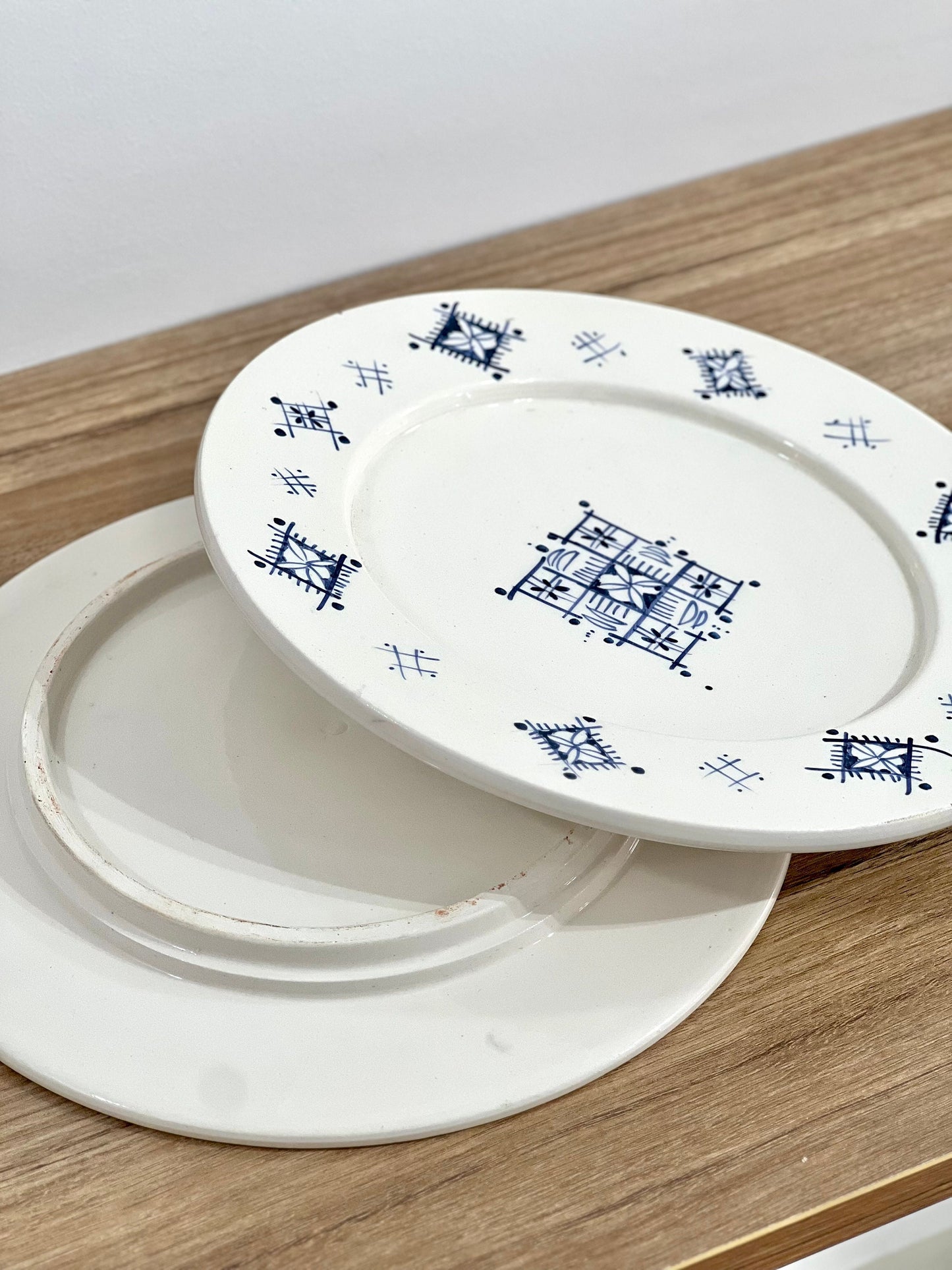 Set of 2 Handmade and Hand-Painted Moroccan Ceramic Plate - Moroccan Serving Platter - Kitchen Serving Platter - Handmade Pottery Dish Set