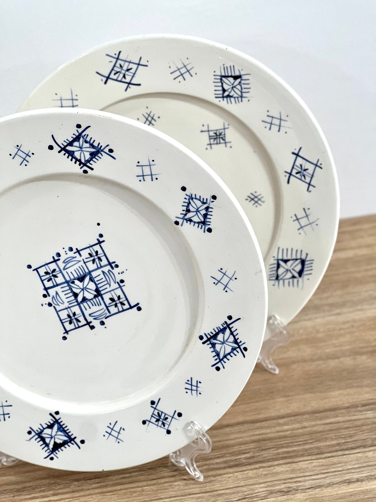 Set of 2 Handmade and Hand-Painted Moroccan Ceramic Plate - Moroccan Serving Platter - Kitchen Serving Platter - Handmade Pottery Dish Set