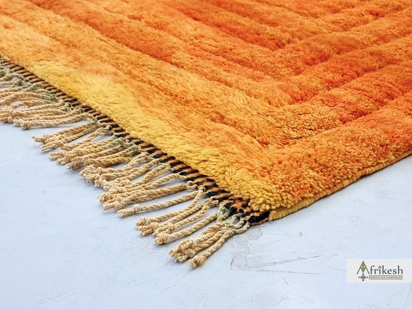 TUFTED MRIRT RUG 6X10, Woven Moroccan Rug, Soft Bright Orange Rug, High Quality Mrirt Design, Berber Carpet, Shag Rug for Living Room.