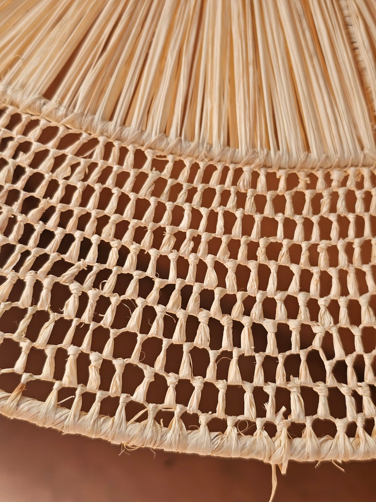 Raffia Pendant Light in Parasol Shape , Hanging Lampshade in Raffia