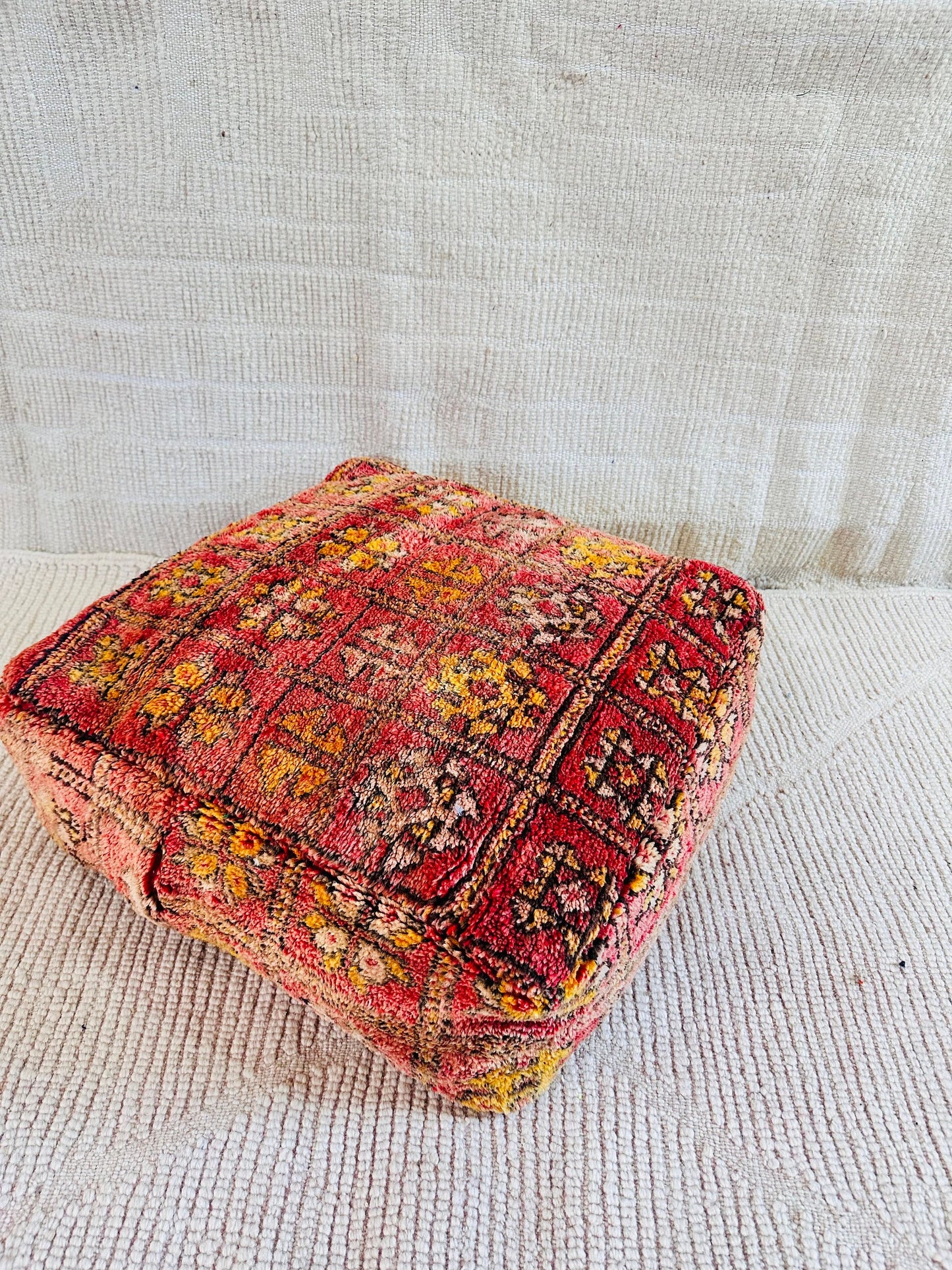 Kilim Pouf ,Multi Color Moroccan Pouf.Vintage Pouf .Beni Ouarain Pouf. Square Pouf .Outdoor Kilm Pouf.Yoga Meditation.Ottoman Pouf,Handmade