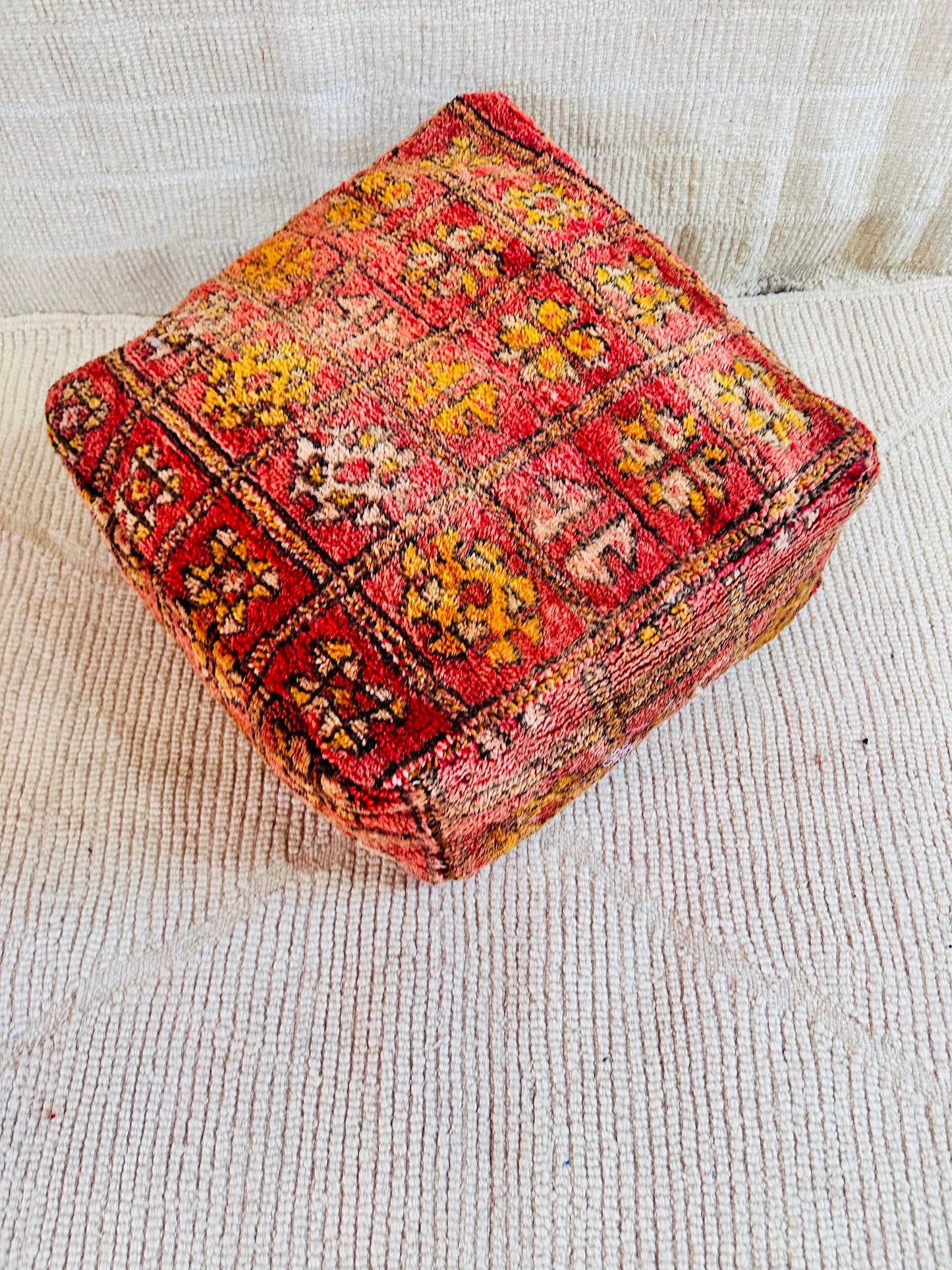 Kilim Pouf ,Multi Color Moroccan Pouf.Vintage Pouf .Beni Ouarain Pouf. Square Pouf .Outdoor Kilm Pouf.Yoga Meditation.Ottoman Pouf,Handmade